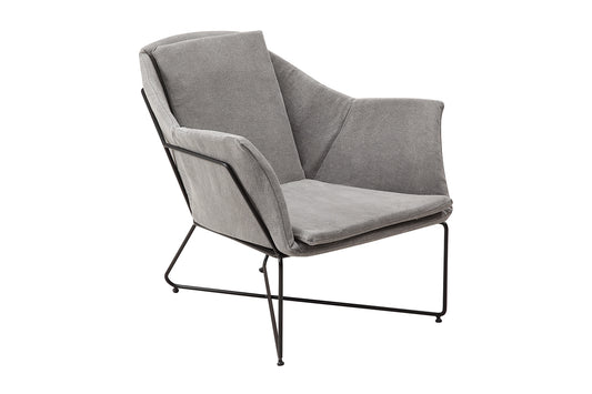 Chaise Scandinave Vellson Stockholm Tissu Gris