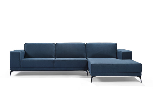 Canapé d'angle Moderne Vellson Kerma Bleu