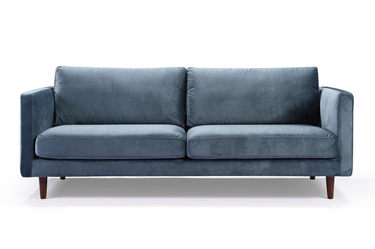 Canapé Scandinave Vellson Valko Velours Bleu Orage